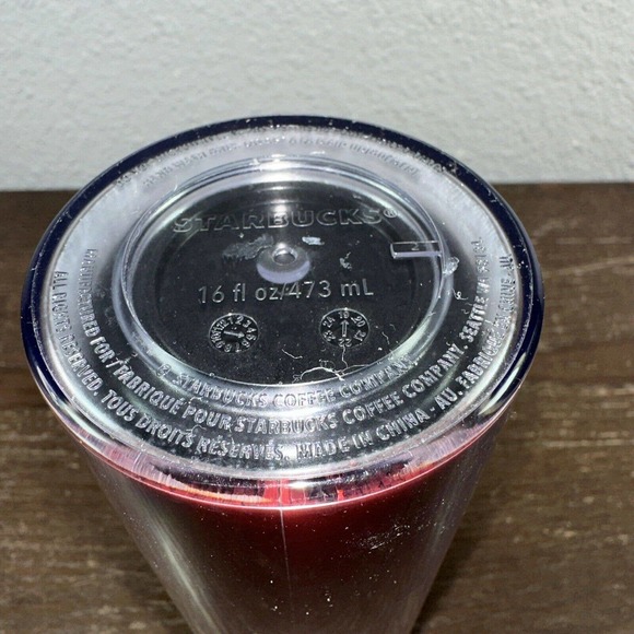 Starbucks 2019 Holiday Limited Red Cascading Glitter Tumbler 16oz Cold Cup - Picture 5 of 5